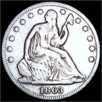 1863 Seated Half Dollar NICELY CIRCULATED