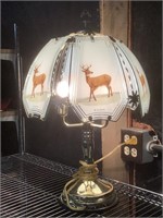Modern Brass Lamp W/ Deer Shade.