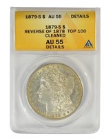 AU Details 1879-S rev '78 Morgan Dollar