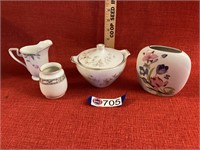 4 pieces assorted, China and glass as shown