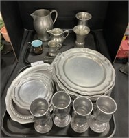 Pewter and Hammered Aluminum Dinnerware.