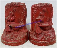 Cast Iron Girl and Fountain Book Stoppers