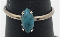 Silver Ring W Turquoise Stone