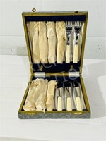 12 pc vintage cutlery set in box