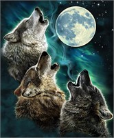 $37  Wolf Fleece Blanket 50x60  Plush Throw