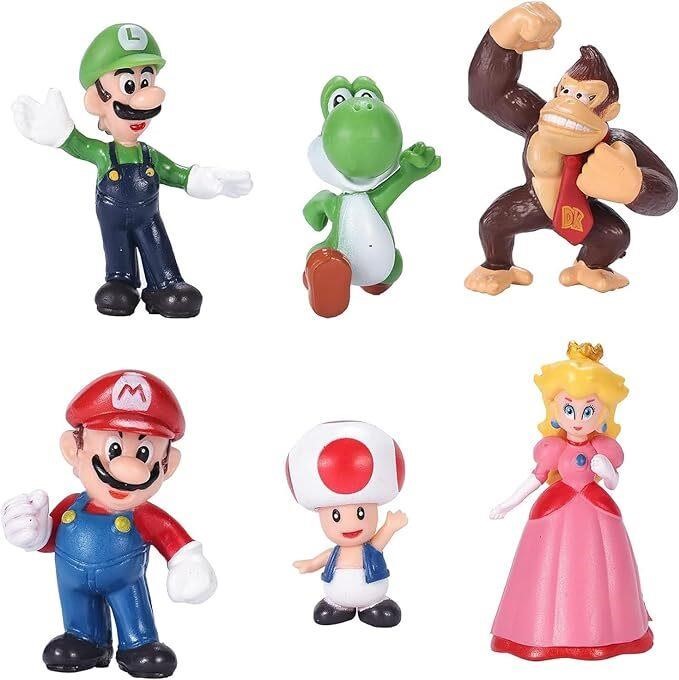 6 Pcs Set Mario Toys Mini Collection