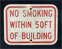 "No Smoking Within 50 Feet" Metal Sign