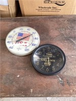 Clock and thermometer