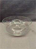 ETCHED GLASS CHIPS N DIP BOWL—NICE!