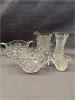EAPG CLEAR GLASS LOT  MCKEE AND INDIANA GLASS