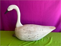 Antique Hand Carved Swan Signed F & S