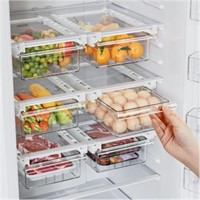 2 Pack Refrigerator Drawer Organizer  Clear