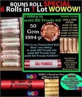 THIS AUCTION ONLY! BU Shotgun Lincoln 1c roll, 199