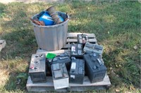 Pallet of Used Batteries, Misc. Motorcycle Parts