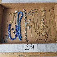 Blue Necklace Box Lot