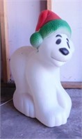 Vintage Polar Bear Christmas blow mold, 29" tall