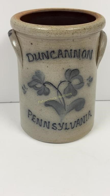 1988 Duncannon double handle crock by Rockdale