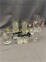 BARWARE GLASSES AND ASSORTED ITEMS