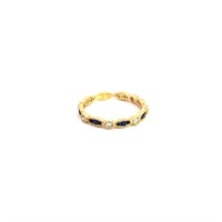 18K YELLOW GOLD 0.35CT SAPPHIRE 0.17CT DIAMOND RIN