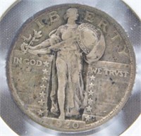 1920 Standing Liberty Silver Quarter.