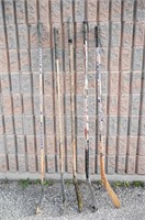 (5) OLD WOOD HOCKEY STICKS Wall Hangers