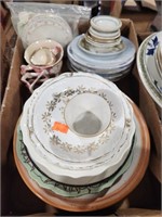 Misc china plates, platters