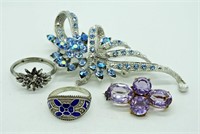 Vintage Rhinestones & Rings