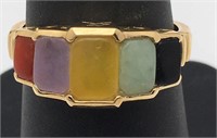 10k Gold And Multicolored Stone Ring