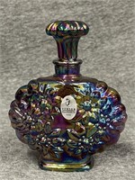 Fenton Purple Daisy Carnival Glass Perfume Bottle