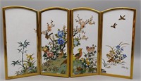 Japanese Inaba Cloisonne Enamel Table Screen