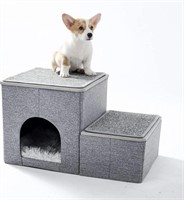 Grey Made4Pets Dog Stairs for High Beds