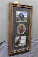 Framed Labrador Triple Print, Approx 23"x12"