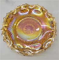 Mary gold carnival glass bowl approx 10 inches