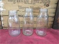 3 x Oil Bottles - Imperial Quart / Quart / Litre