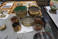 7-brass & copper plate pots