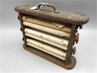 Primitive wood and cloth measuring devise