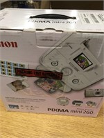 A PIXMA mini 260 by canon photo printer, appears