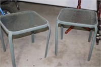 2 Metal/Glass Side Tables