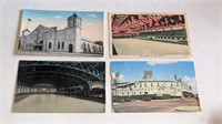 4 Old Sports Stadium Postcards