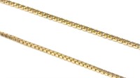 Two 18K Yellow Gold Box Chain Necklaces (18" long)