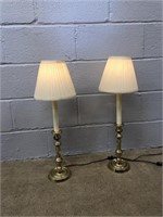(2) Candlestick Brass Table Lamps