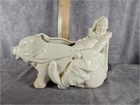 MCCOY POTTERY CLOWN AND PIG PLANTER
