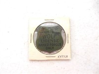 World Wide Wolf License Armed Forces Only Tag
