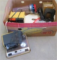 Clock Radio Lamp & Misc Desk Items