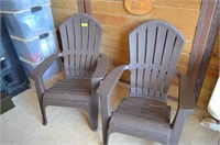Two All Weather Plastic Adirondak Chairs