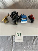 4 Asst Toys, Motor Cycle, Truck Chassis