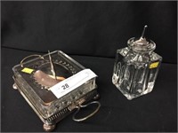Silver-Plated Covered Dish & Perfume Bottle