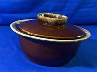 Hull Brown Drip Glazed Bowl With Lid