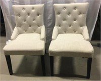 2 Linen Occasional Chairs