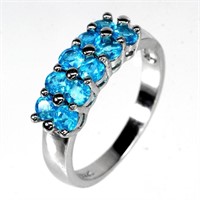 Natural Brazil Paraiba Blue Apatite Ring